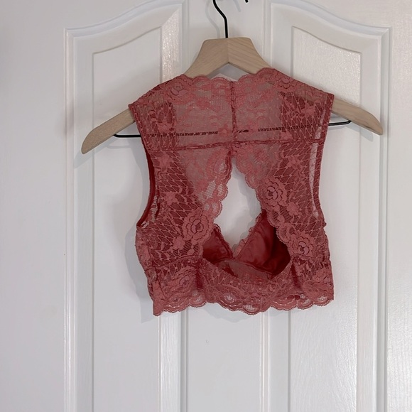 Free People | Intimately Evangelina Lace Crop Bralette Bra Sunset Pink Small - Picture 5 of 6